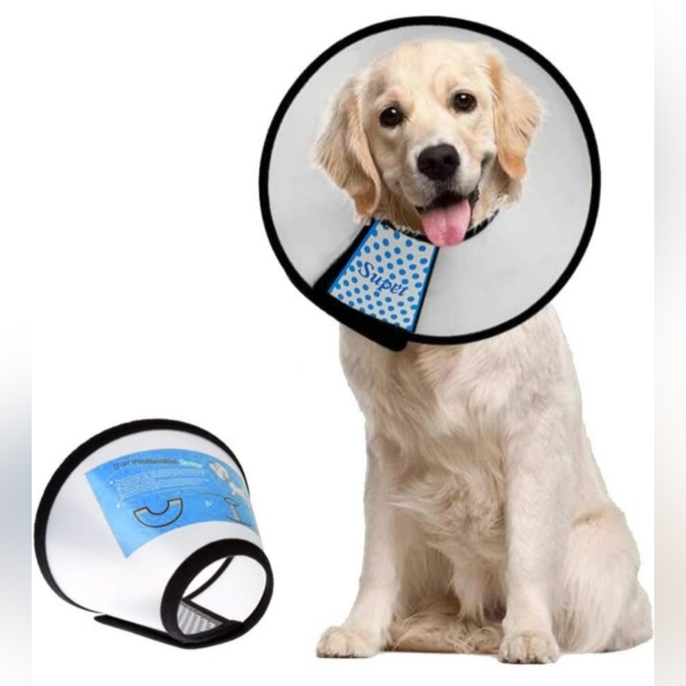 Supet Dog Cone Collar Adjustable After Surgery, Comfortable Pet Recovery Collar